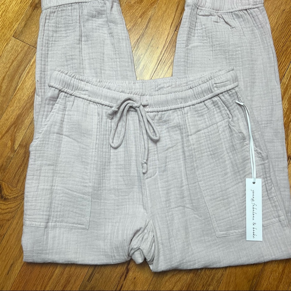 NWT Young fabulous & broke light pink cotton joggers - Picture 2 of 5